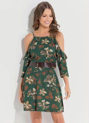 Vestido Quintess Floral Ombros Vazados Soulojista