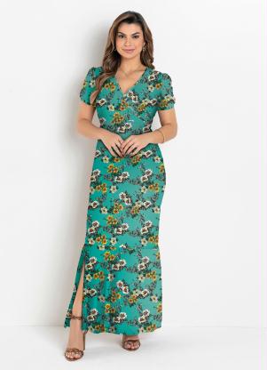 Vestido Longo Floral Verde Moda Evang Lica Soulojista