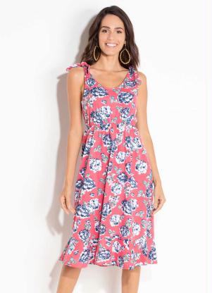 Vestido Quintess Floral Coral Amarra O Soulojista