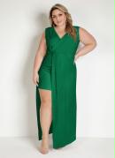 Vestido Longo Verde Transpassado Plus Size Soulojista