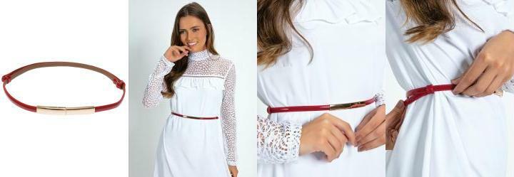 Cinto Fino Vermelho 98 cm