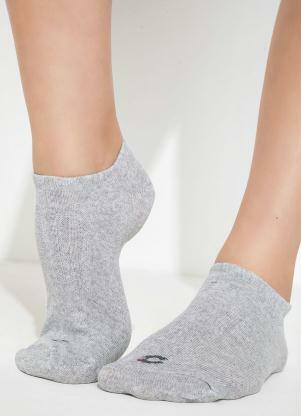 Kit com 3 Meias Soquetes (Rosa/Cinza/Chumbo)