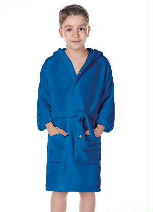 Roupo Infantil Flannel (M) Azul Royal 1 Pea