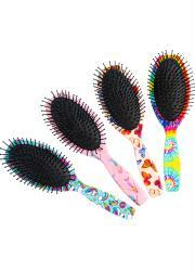 Escova Oval em Pl�stico Estampada 1 Pe�a