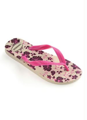 Chinelo Havaianas Color Floral (Bege Palha)