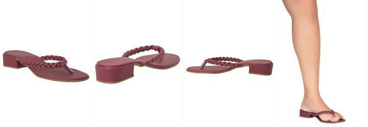 Tamanco Vinho com Tiras Tranadas