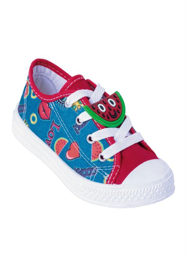Tnis Infantil (Vermelho) em Tecido com Aplique