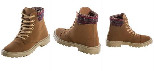 bota marrom de cadarço