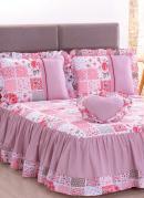 Jogo de Colcha Rosa Casal 4 Peas
