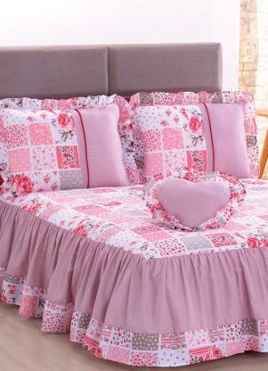 Jogo de Colcha (Rosa (Casal)) 4 Peas