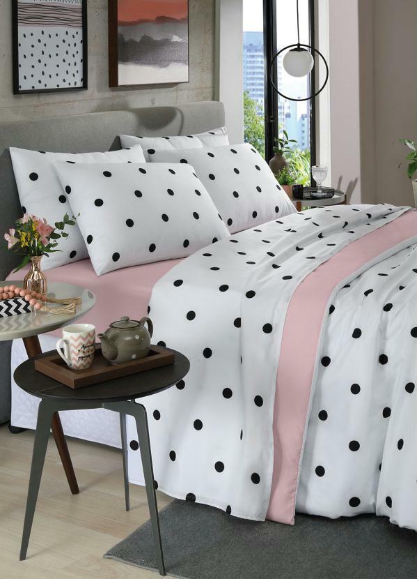 Jogo de Cama (Corao Rosa (Casal)) 4 Peas