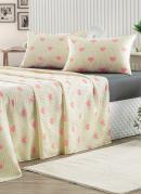 Jogo de Cama 150 Fios Corao Solteiro 3 Peas