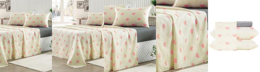 Jogo de Cama 150 Fios Corao Solteiro 3 Peas