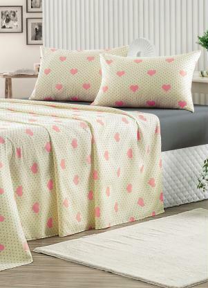Jogo de Cama 150 Fios (Corao (Solteiro)) 3 Peas