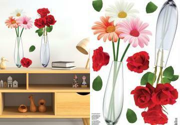 Adesivo Decorativo Vasos com Flores 1 Pea