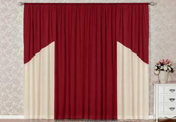 Cortina com Band Bord com Bege 300x170 cm