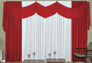 Cortina com Band Vermelha 400x230 cm