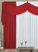 Cortina com Band Vermelha e Branca 300x170 cm