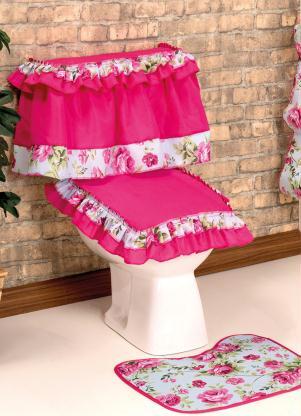 Jogo de Banheiro (Rosa) 4 Peas
