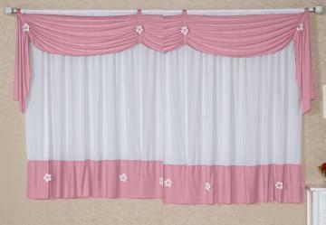 Cortina com Band Rosa 300x170 cm
