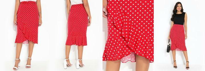 Saia Po Vermelha Transpassada