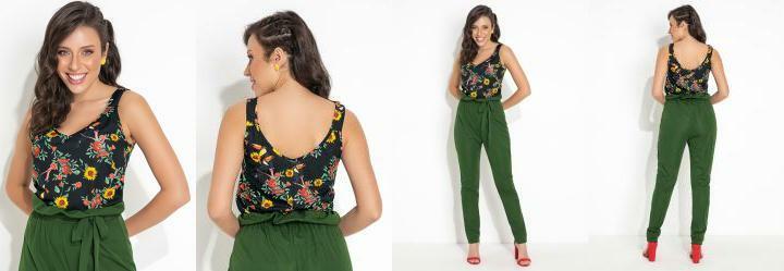 Blusa Floral Soltinha com Alas