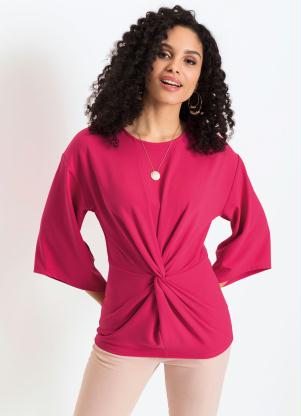 Blusa em Crepe com N Frontal (Pink)