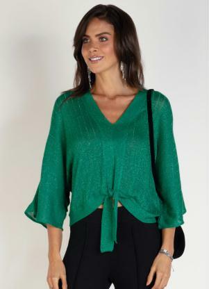 Blusa em Tric (Verde) com Fios Metalizados