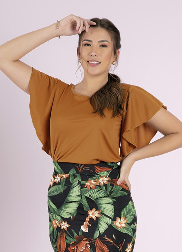 Blusa (Caramelo) com Babado Moda Evanglica