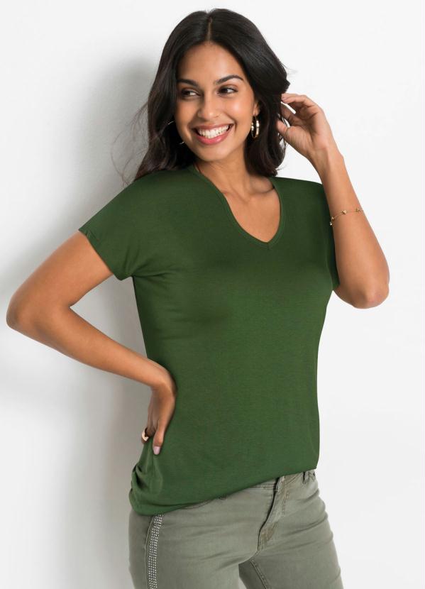 Blusa com Decote Degagê Costas (Verde)
