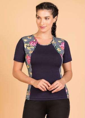 Blusa Fitness (Marinho) Moda Evanglica