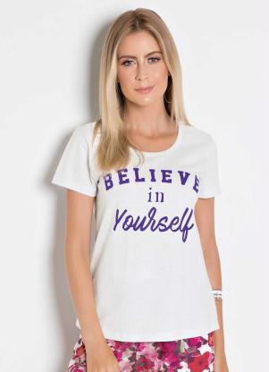 T-Shirt (Branca) com Estampa Believe In Yourself