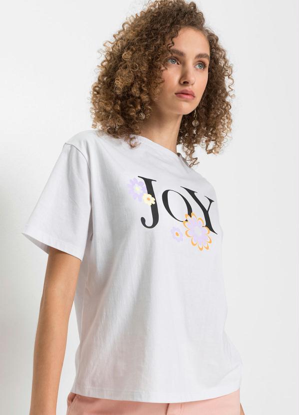 T-Shirt com Estampa Manga Curta (Branca)