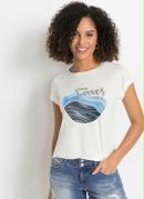 T-Shirt com Estampa Mar Branca 