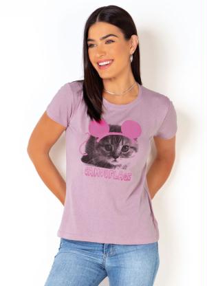 T-Shirt (Rosa) com Estampa Frontal Neon