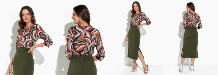 Blusa Abstrato com Strappy