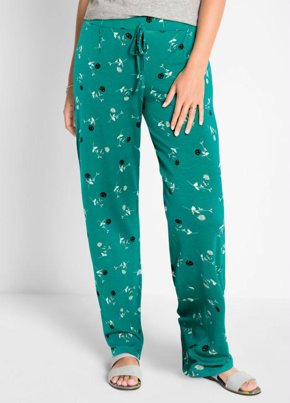 Calça Comfort Pantalona (Floral Verde)