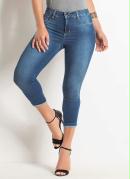 Calça Cropped Jeans Sawary com Barra Dobrada
