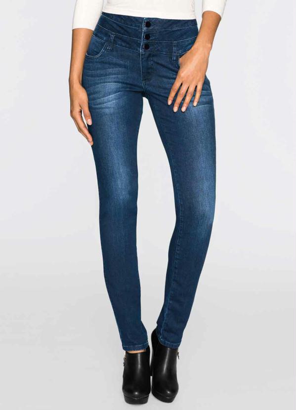 Calça Jeans Cintura Alta (Azul Escuro)