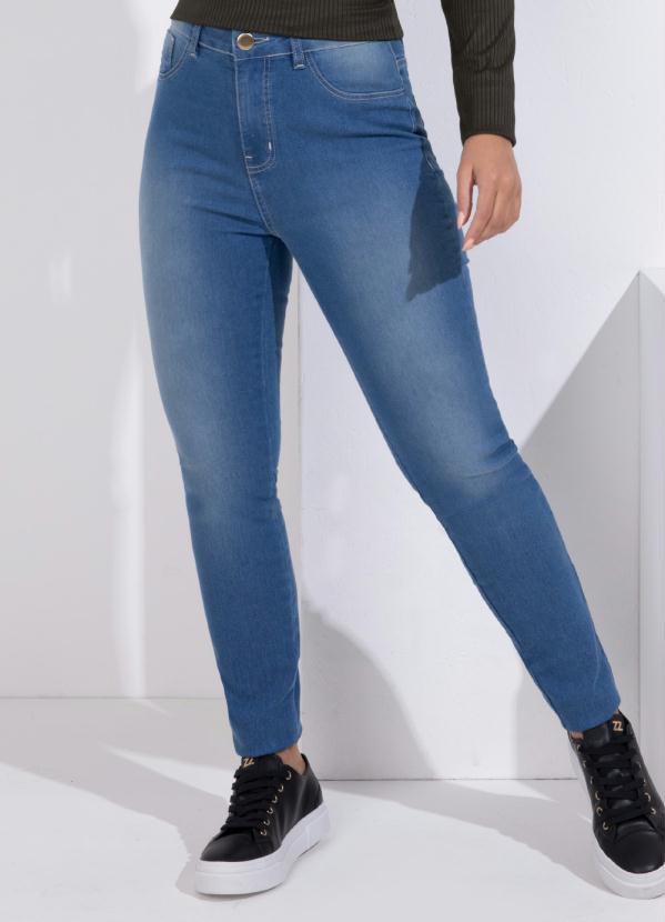 Calça (Jeans Claro) Skinny Cintura Alta