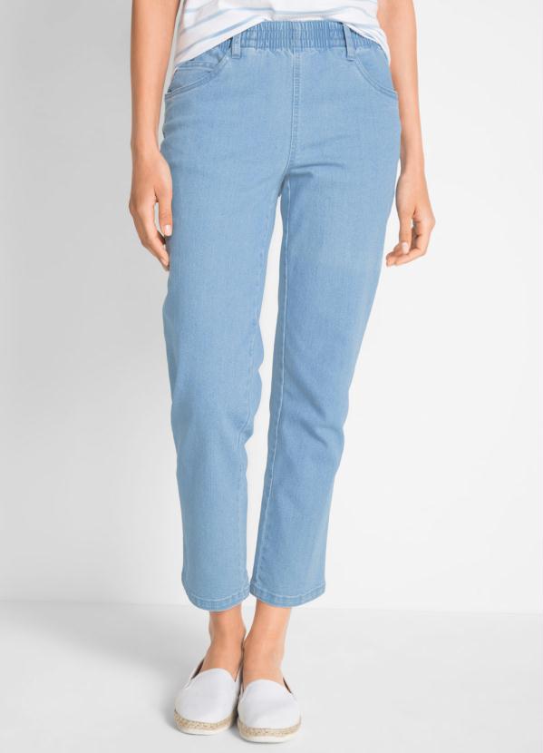 Calça Jeans com Elástico no Cós (Azul Claro)