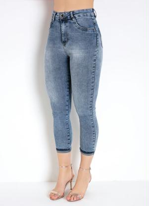 Calça (Jeans) Cropped com Bolsos Sawary