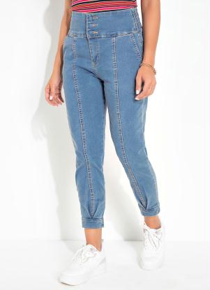 Cala (Jeans) Cropped com Recortes e Bolsos Sawary