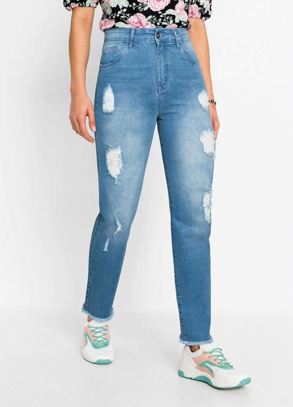Calça Jeans Destroyed (Azul Médio)