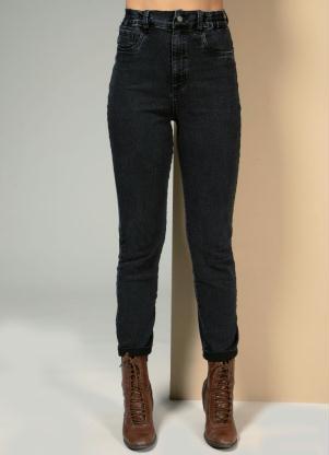 calça jeans com elastico na lateral