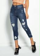 CALÇA (JEANS) PUSH UP CROPPED DESTROYED SAWARY