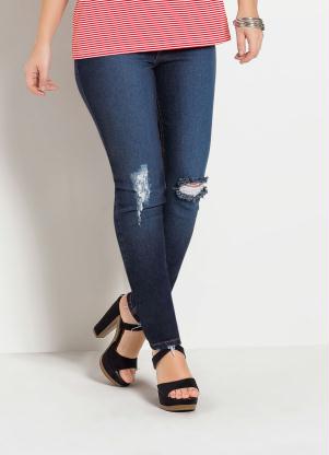 Cala Skinny Cintura Alta (Jeans Escuro)
