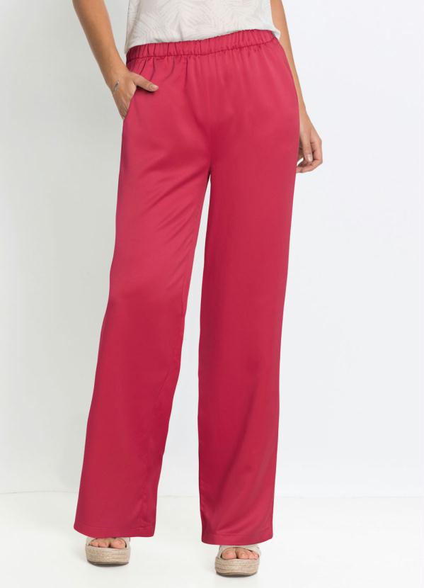 Calça Pantalona Acetinada (Rosa Pink)
