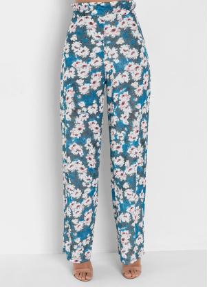 Calça Pantalona Clochard (Floral Azul)