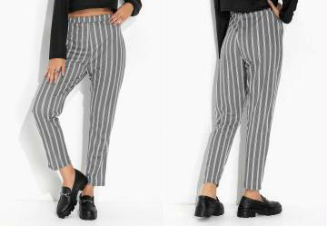 Cala Reta Listras Cinza com Elstico no Cs